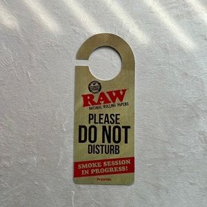 Raw Rolling Papers Do Not Disturb Door Tag